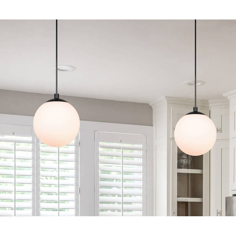 Luminaire suspendu 1 lumière Andren, Noir mat