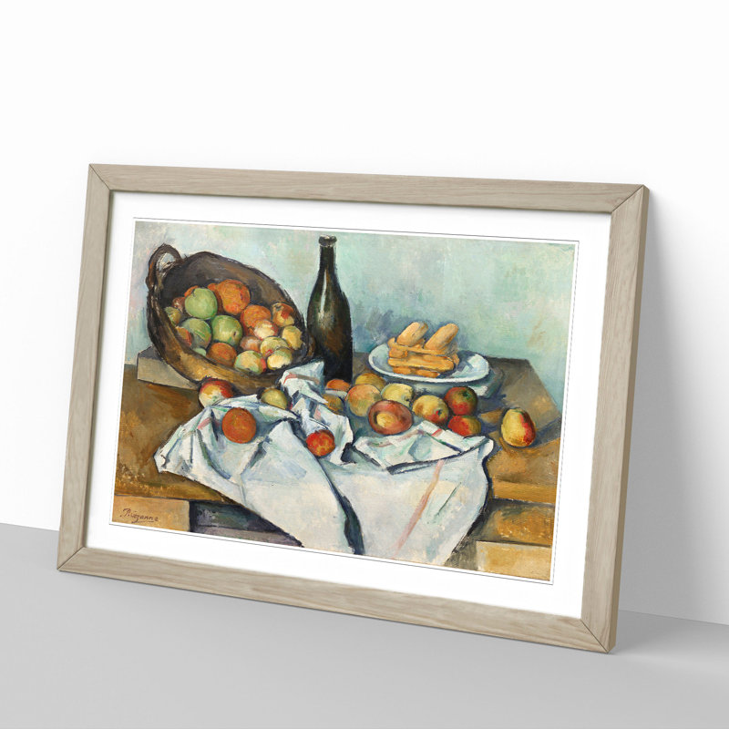 The Basket of Apples by Paul Cezanne - Picture Frame Painting, Oak, 48cm H x 65cm W x 2cm D