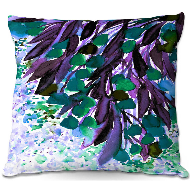 Reversible Throw Pillow, 20" x 20", Purple/Teal