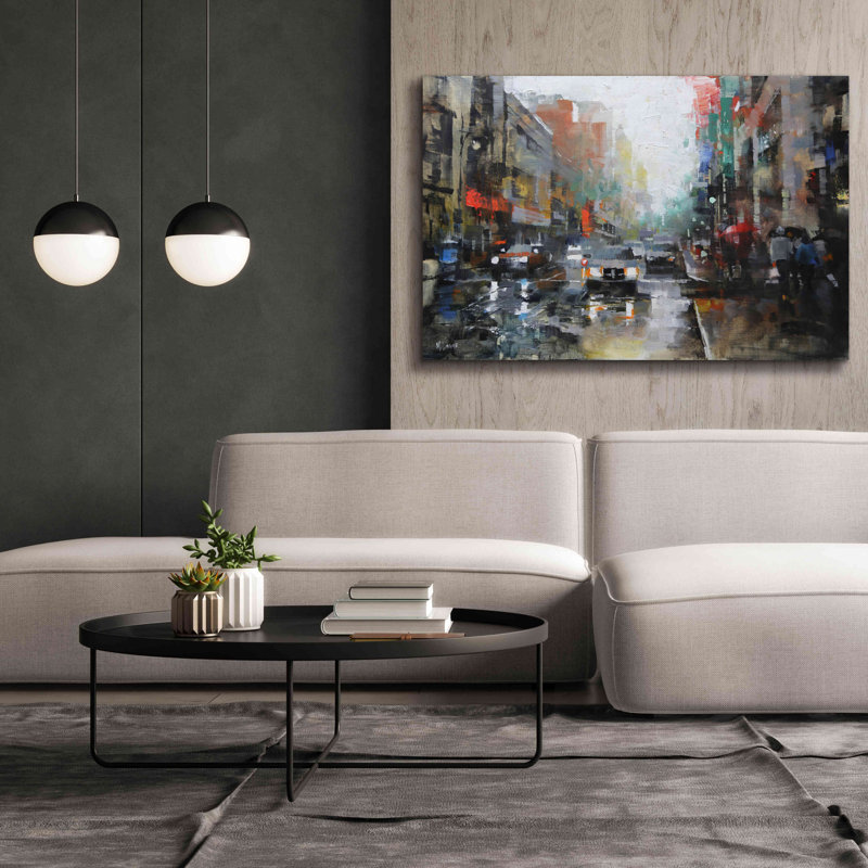 «Montreal Rain On Canvas» par Mark Lague, reproduction, H 40 po x l 60 po