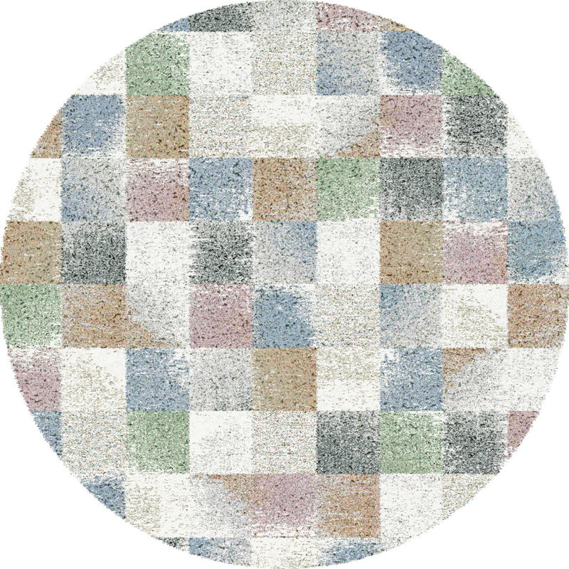 Beom Chequered Area Rug, Round 160cm