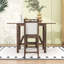 Ensemble de table de salle à manger à hauteur de comptoir en bois 3 pièces avec 2 chaises rembourrées-129574342