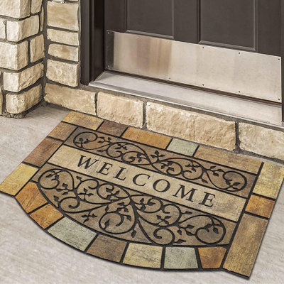 Durable Welcome Door Mat, Heavy-duty Outdoor Entrance Mat With Non-slip Rubber Backing For Front Door, Garage, Patio, High Traffic Areas