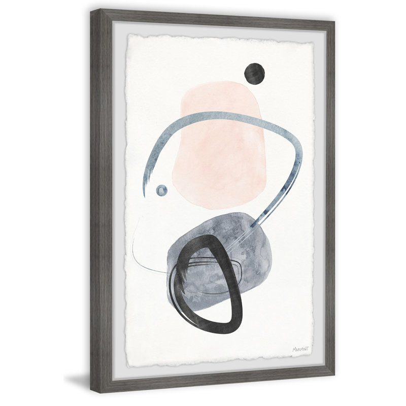 Black Over Pink Sketches - Single Picture Frame Painting, 91 cm H x 61 cm W