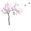 Décalcomanie murale Arbre en fleurs et oiseaux-632209322-632209326