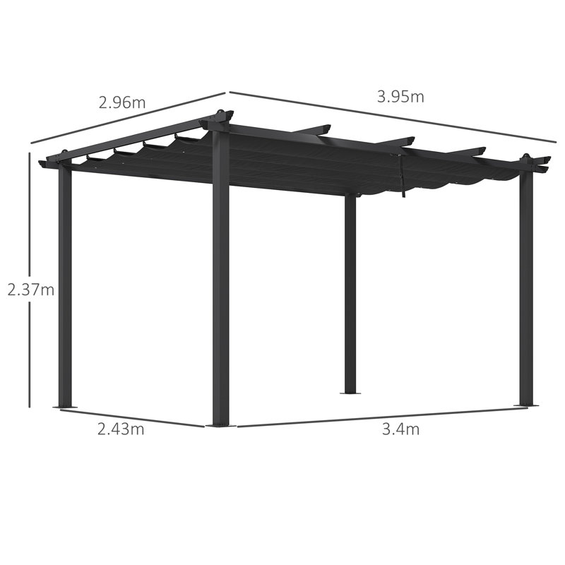 Yairr Pergola with Retractable Roof Aluminium Frame, 32 ft x 24 ft