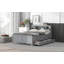 Lit plateforme double avec tête de lit à rangement, USB, lit gigogne simple et 3 tiroirs-1960071976-2050058759