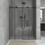 56 à 60 po X P 76 po H Porte de douche coulissante sans cadre au fini noir mat avec verre trempé transparent-117010664