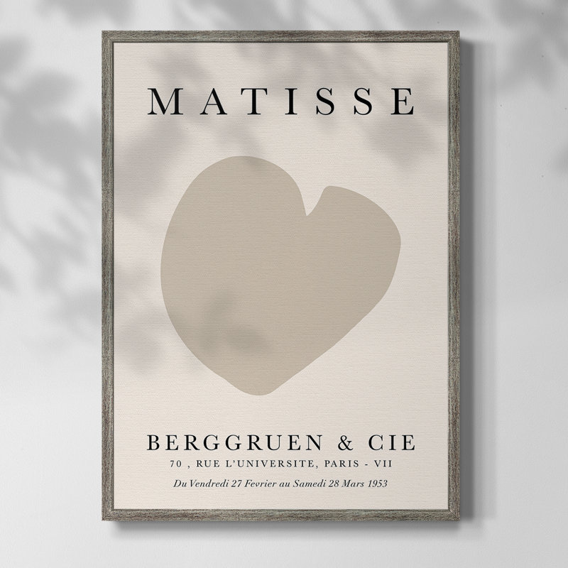 Matisse CCXIX, reproduction encadrée - bois massif, H 21 po x l 17 po, Argent rétro