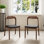 Chaises d'appoint rembourrées en bois massif (ensemble de 2) Modern