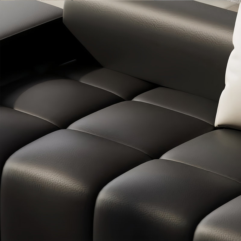 Banc rembourré en cuir, H 23,62 po x l 70,86 po x P 19,68 po, Noir