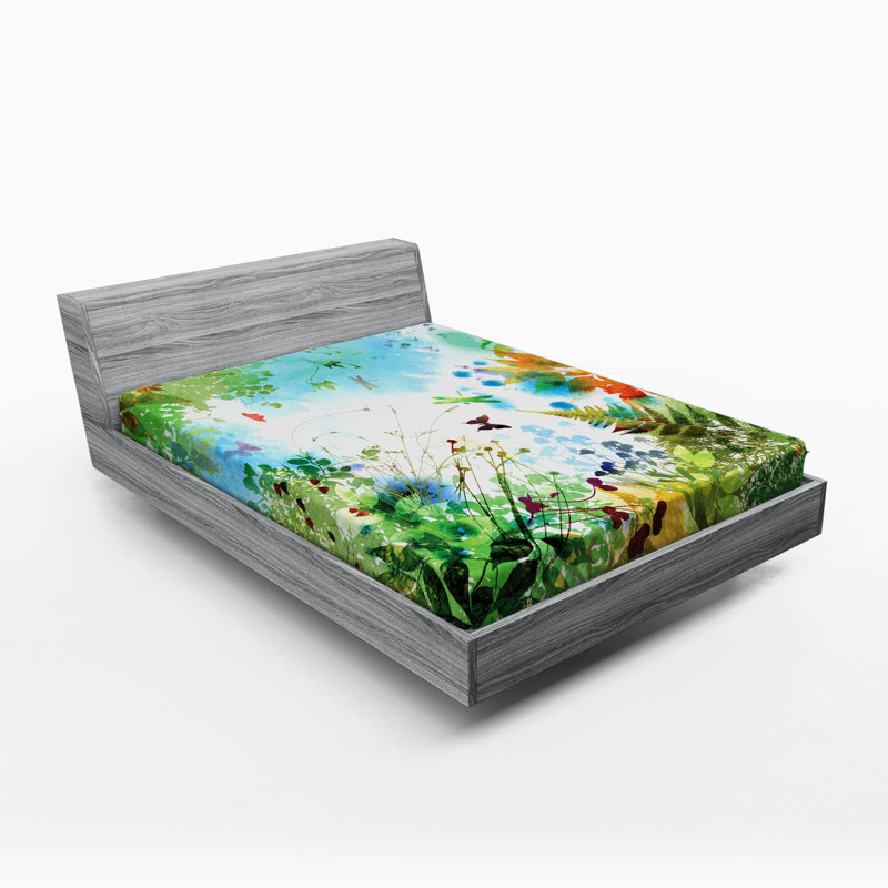 Microfiber Floral Fitted Sheet, Full Fitted Sheet