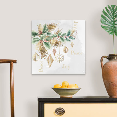 Peace & Joy Branch-impression d’art textuel sur toile