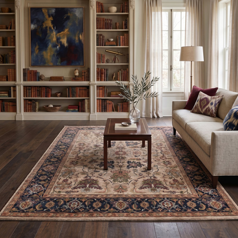 Antiquity Wool Oriental Area Rug in Brown, 2' x 3'