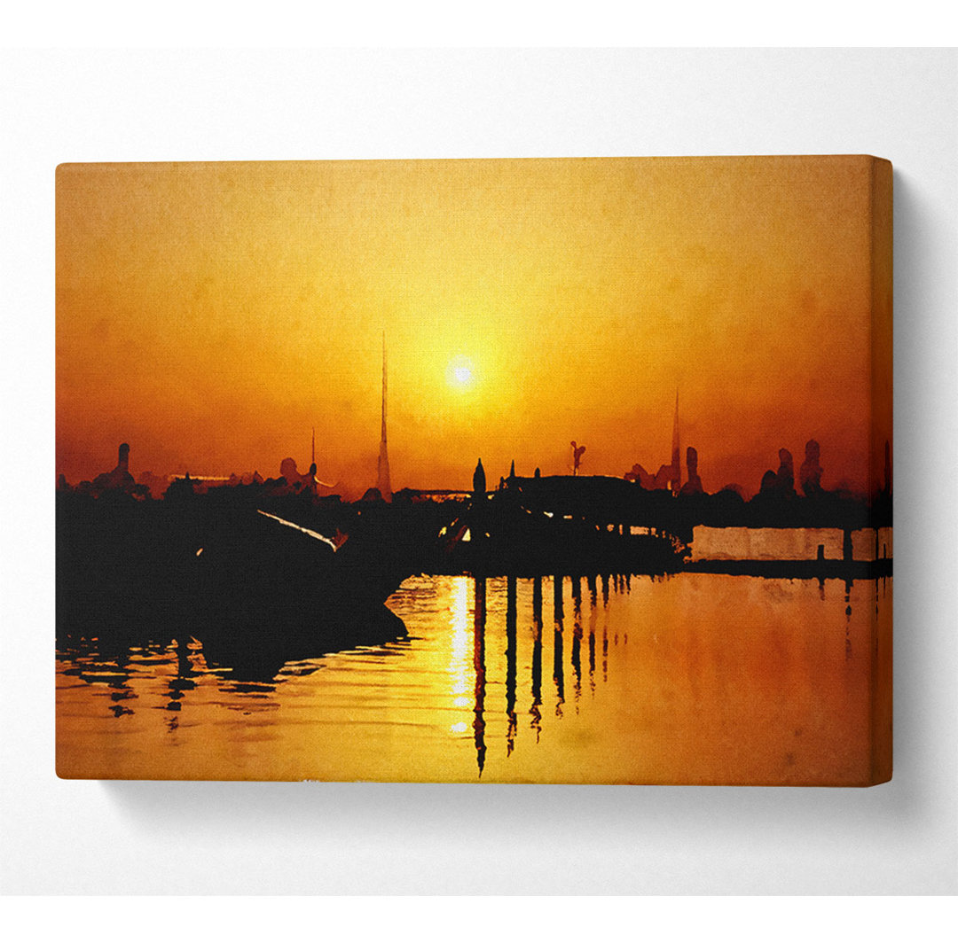 Der Hafen bei Sonnenaufgang - Kunstdrucke auf Leinwand