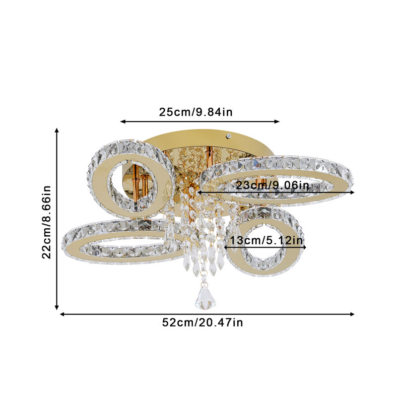 4 - Light Crystal LED Chandelier