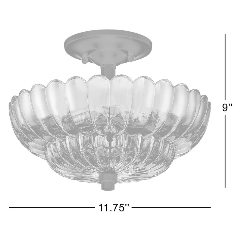 Alaina 3 Light Glass Semi Flush Mount