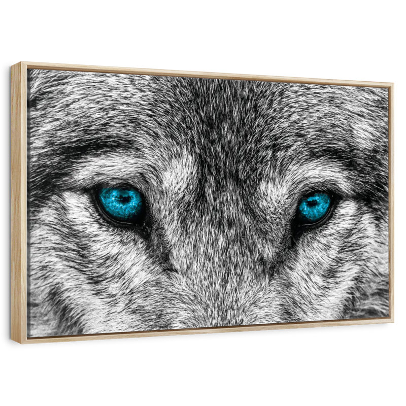 Loup frais, Cadre flottant en bois naturel, 37 po x 25 po