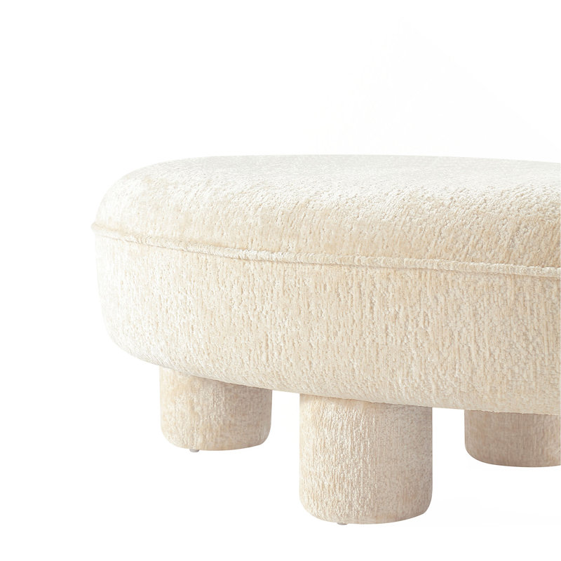 Repose-pieds minimaliste pour le salon et la chambre à coucher, Cream, Cream
