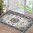 Washable Area Rug, Vintage Medallion Low Pile Non Slip Foldable Indoor Carpet, TPR Backing, Gray Tone, 2'x3'-565426021-565426008