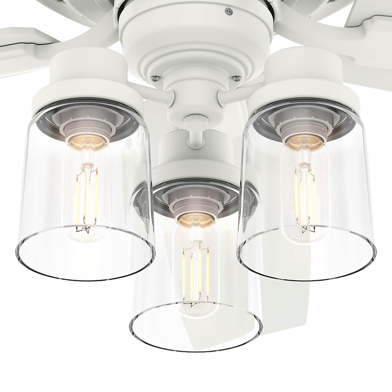 Bennett 52" Matte White Ceiling Fan with LED Lights and Remote