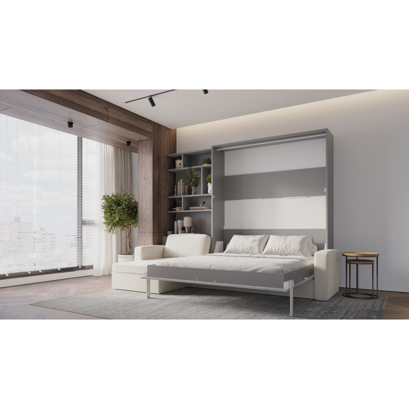 Neidelin Upholstered Bed, Slate Grey/Bronx
