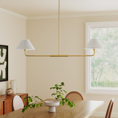 Pearson 2 - Light Unique Modern Linear Chandelier in Natural Brass