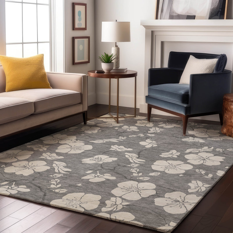 Premium Machine Washable Birchview AMF1032 Floral Rug, Rectangle 9' x 12'