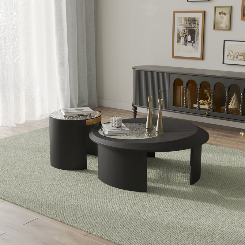 Ensemble de tables basses rondes, Noir