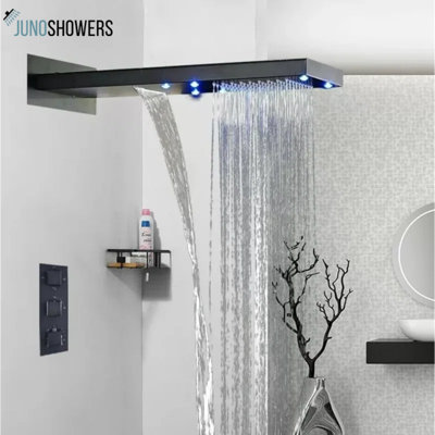 Juno 22" Wall Mount LED Dark Oil Rubbed Bronze Rain Shower Head