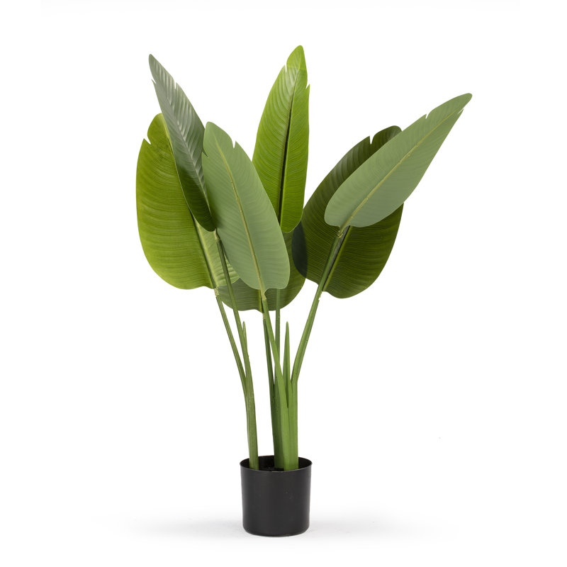 Artificial Bird Of Paradise Tree In Plastic Nursery Pot, 32" H x 20" W x 20" D