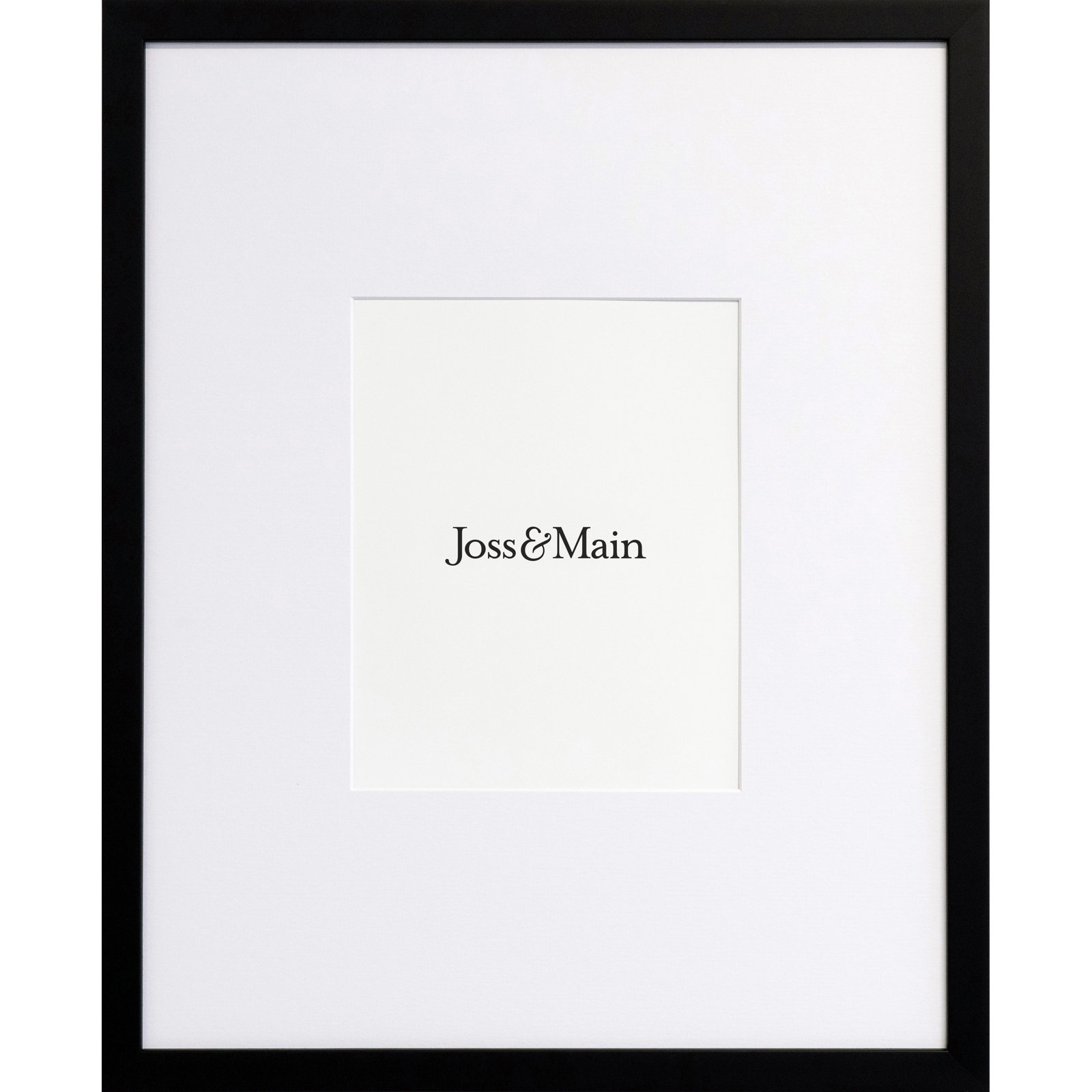 Naya Wood Beveled Picture Frame with Mat, Black, 24" x 30"