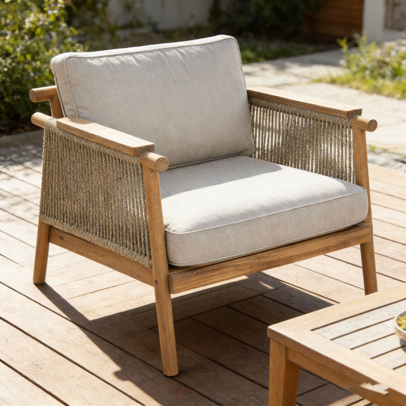 Outdoor Club Chair Set, Teak-QT1