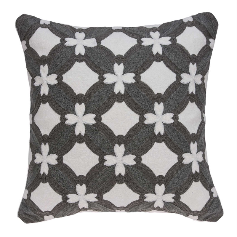Coussin décoratif carré en coton 20 po Parka Collection Noma, Polyester/ bourre en polyester