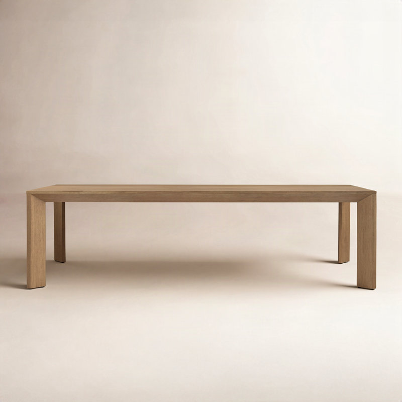 Alishia Rectangular Dining Table, 30" H x 86.61" L x 39.37" W, Natural
