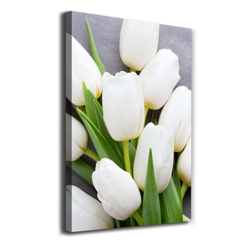 White Tulips - Wrapped Canvas Print