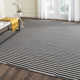 Ilona Striped Handmade Flatweave Cotton Ivory/Black Area Rug