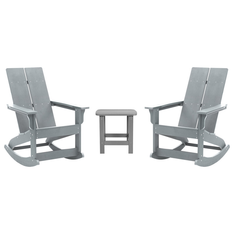 Chaise berçante en plastique, gris