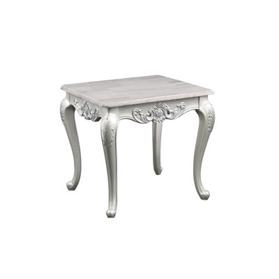 Modern & Contemporary Spacious Silver End Table - Practical And Elegant Finish Ideal For Display Function In Living Room