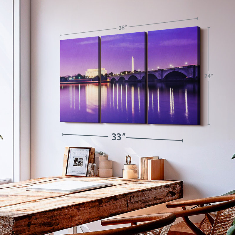 «View Across The Potomac» sur toile, H 24 po x l 38 po