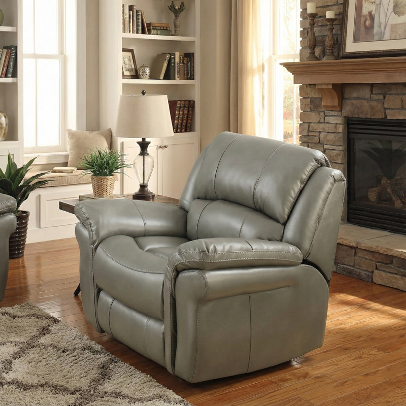 Arles 110cm Wide Standard Recliner, Grey, Manual
