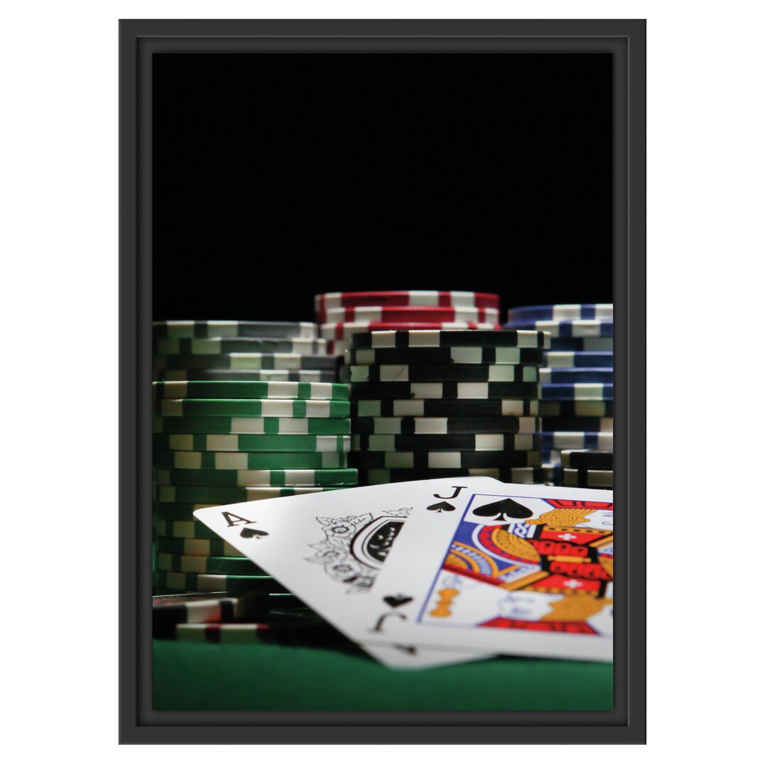 Gerahmtes Wandbild Pokertisch Las Vegas