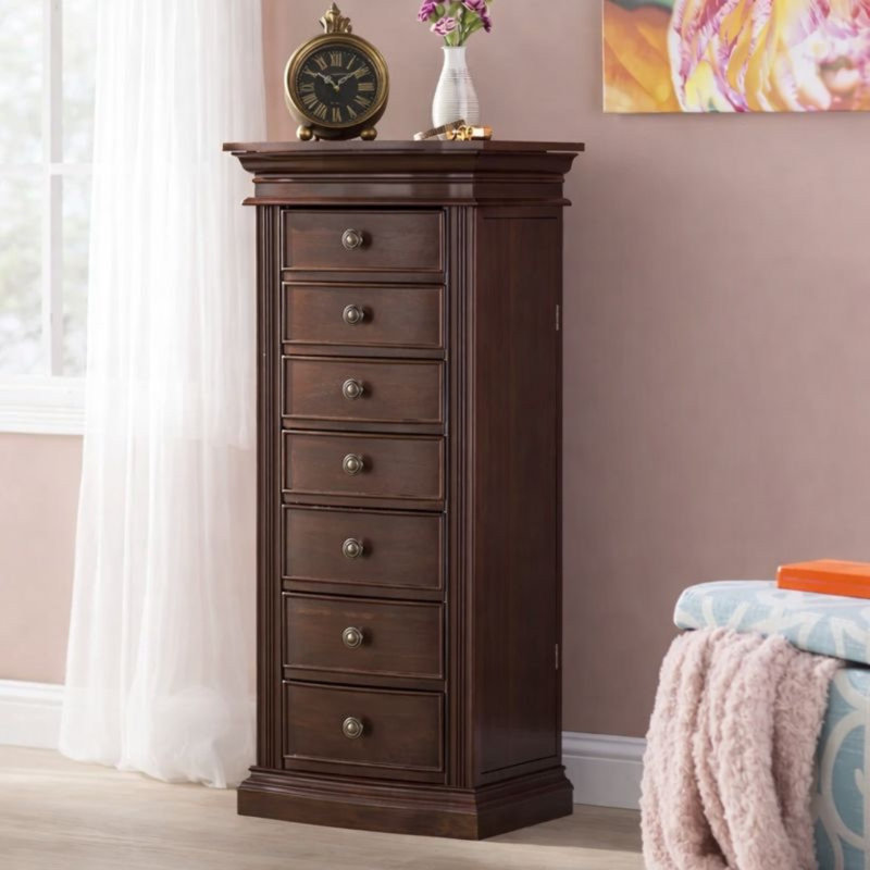 Armoire pour bijoux avec miroir Aitkin, Brun