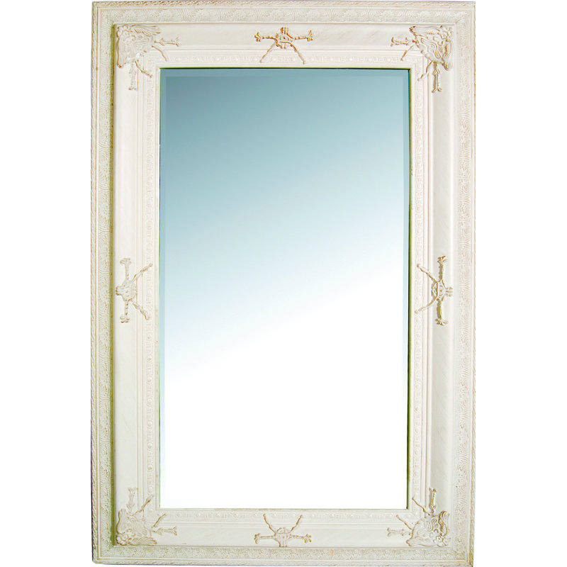 Ethier Wood Flat Wall Mirror, White, 180cm H x 100cm W