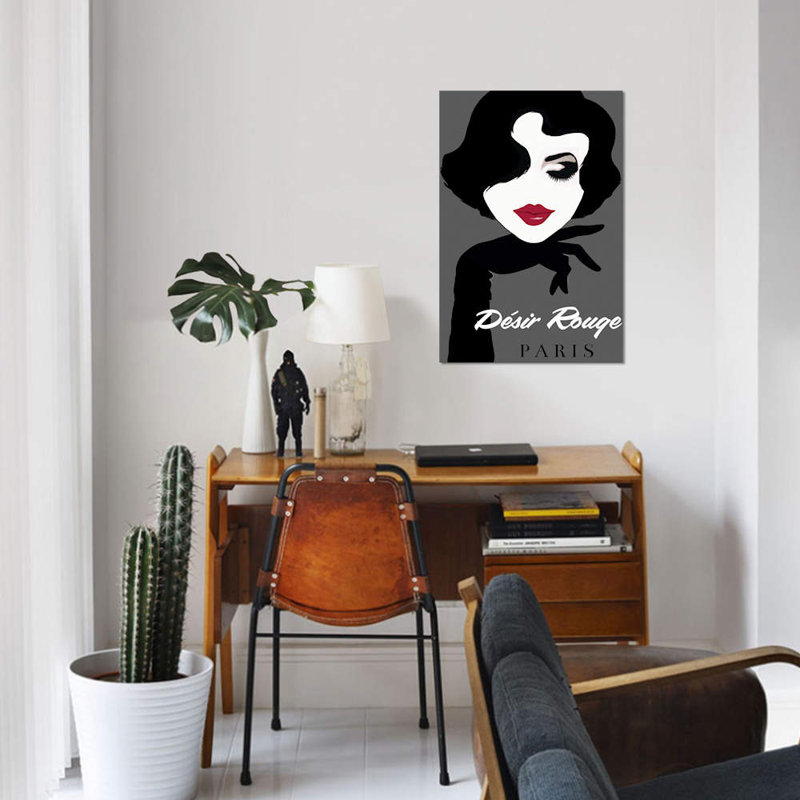 « decorsir rouge paris », reproduction d’impression sur toile, H 18 po x l 12 po x P 1,5 po, Toile tendue, Pas de tapis