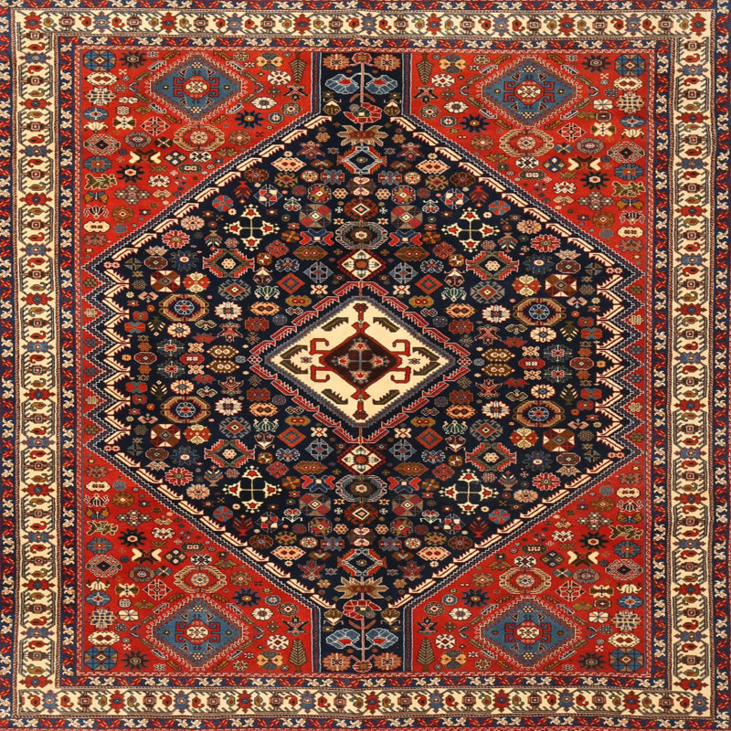 Cayden-Lee Oriental Indoor Rug, Square 7'