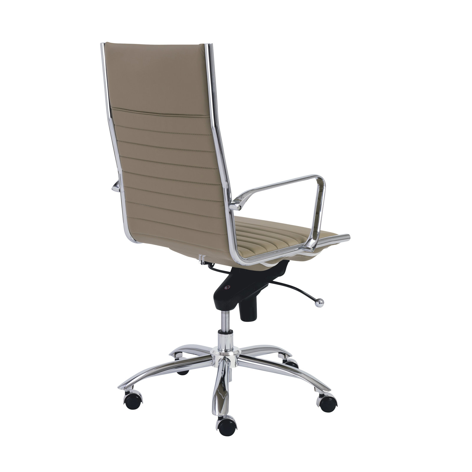 Naida Swivel Office Chair, Taupe, Chrome