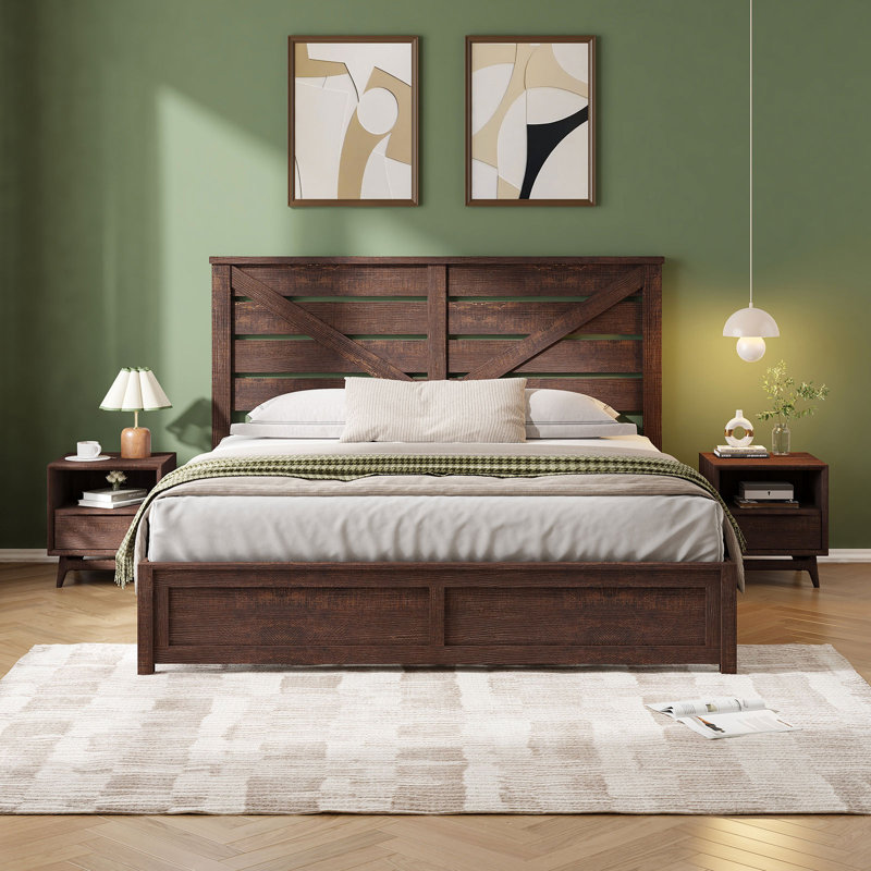 Devaya Panel Bed, Brown, Queen