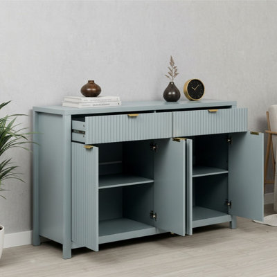 Modern 55.11" Sideboard Buffet Cabinet with Drawers, Adjustable Shelves, Scandinavian Storage for Dining Room, Living Room