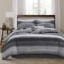 Ensemble de literie pour grand lit de luxe 9 pièces, microfibre ultra-douce avec draps en coton, motif à rayures moderne pour la chambre à coucher